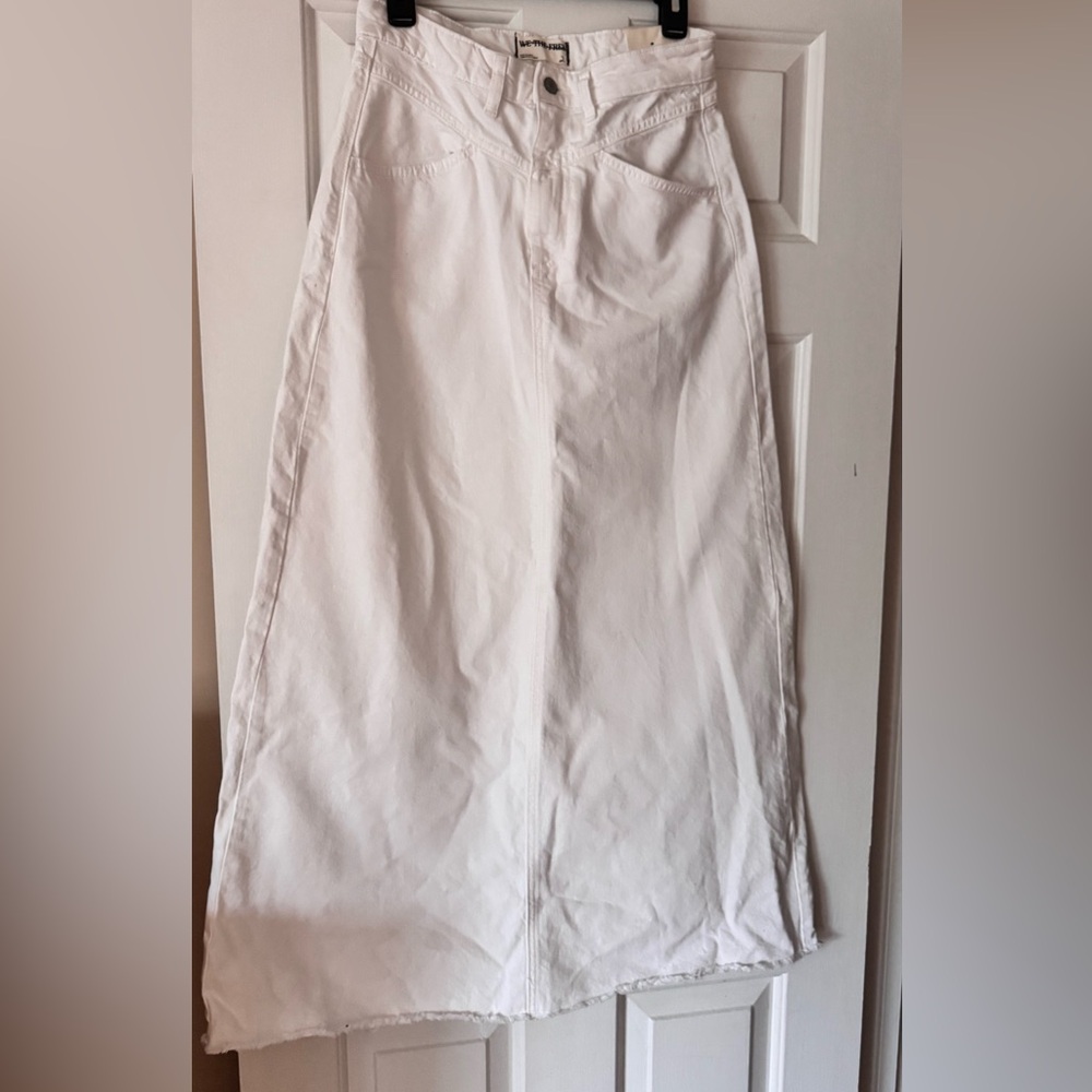 We The Free by Free People White Denim Maxi Skirt – Size 2